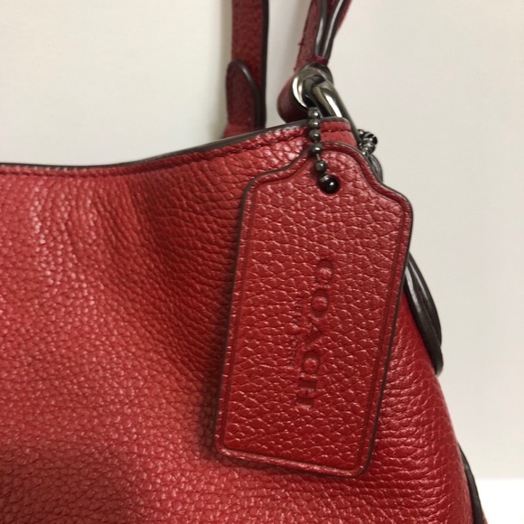 Coach Red Leather Satchel Bag - Picture 3 of 14